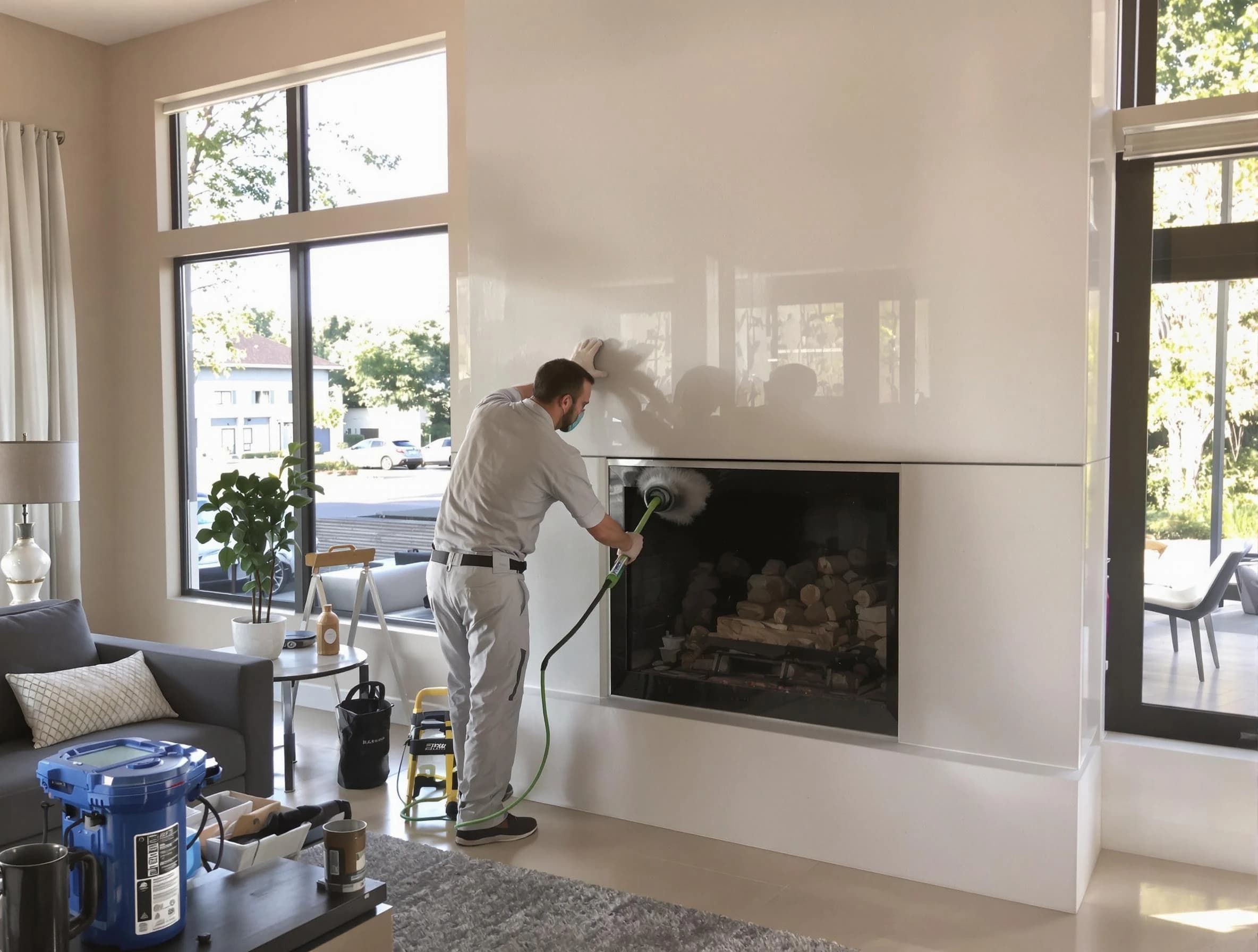 South Plainfield Chimney Sweep performing thorough soot removal in South Plainfield, NJ